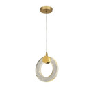 DECOR PENDENTE DOURADO C/ CRISTAL 7W 2M CD2020110